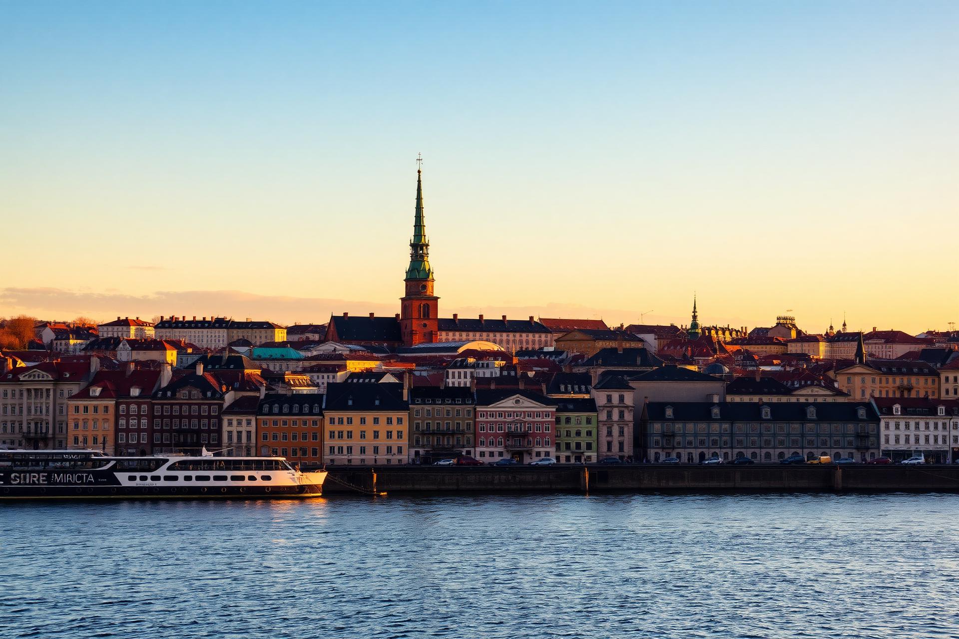 Styrelserum i Stockholm i skymningsljus